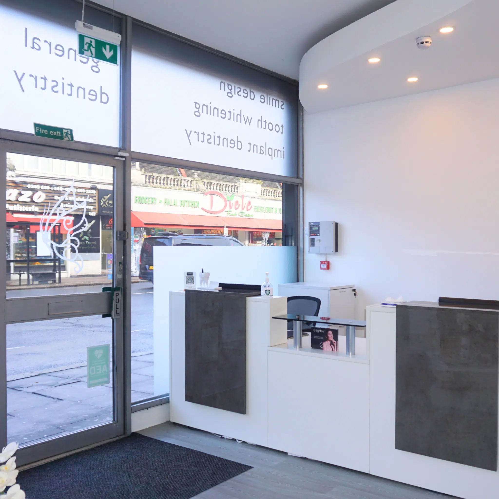smile cliniq finchley central dental practice reception and waiting area